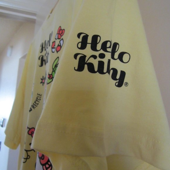 Hello Kitty Reduce Reuse Recycle Sanrio Yellow T-Shirt - Picture 3 of 5